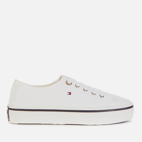 Tommy Hilfiger Women's Kelsey Corporate Flatform Trainers - White
