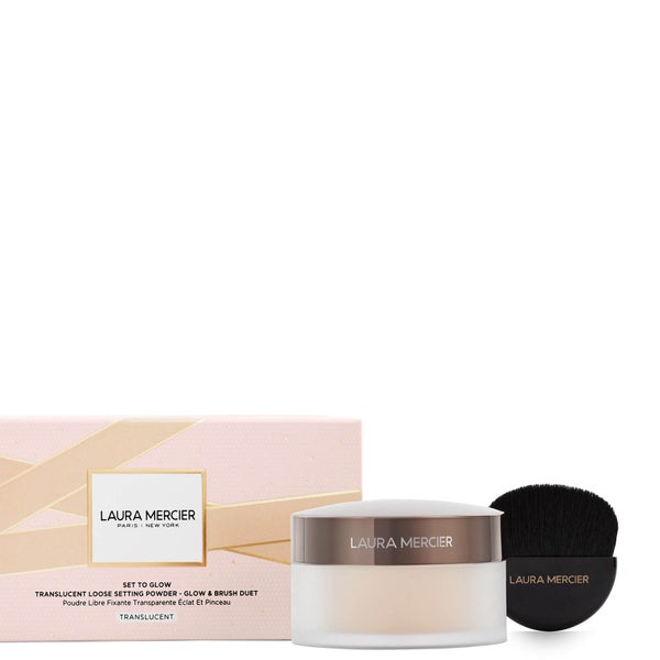 Laura Mercier Set to Glow Translucent Loose Setting Powder Glow and Brush Set - Translucent 29g