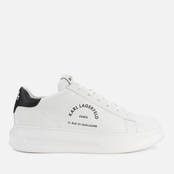 KARL LAGERFELD Men's Kapri Maison Karl Lace Leather Trainers - White