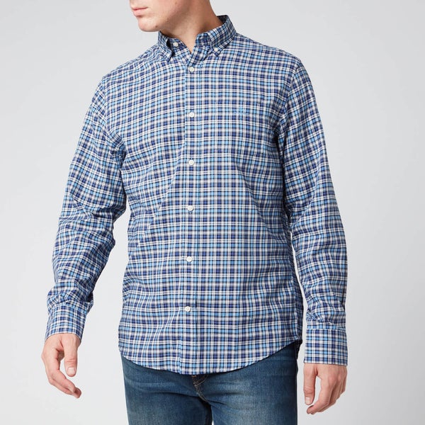 Gant Men's Tartan Shirt - Pacific Blue
