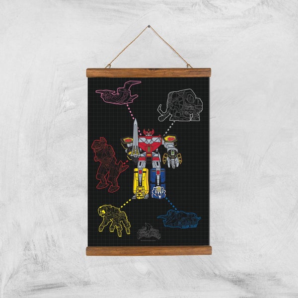 Poster Fine Art Power Rangers Megazord - A3 - Wooden Hanger