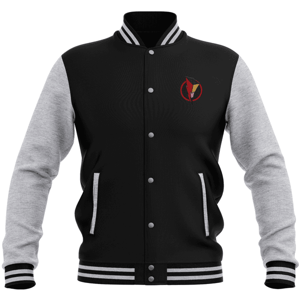 Power Rangers Bolt Patch Women's Varsity Jacket - Black / Grey