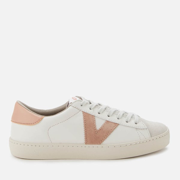 Victoria Women's Sustainable Leather Flatform Trainers - Cuarzo