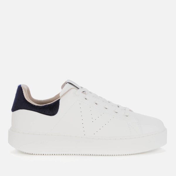 Victoria Women's Sustainable Leather Cupsole Trainers - Marino
