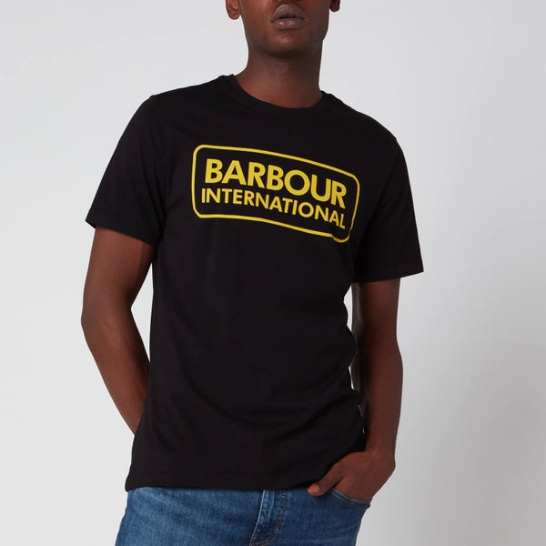 Barbour International Men's Essential Large Logo T-Shirt - Black/Yellow
