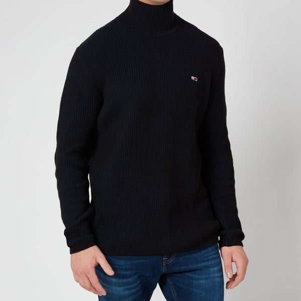 Tommy Jeans Men's High Mockneck Sweatshirt - Black