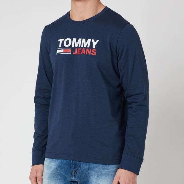 Tommy Jeans Men's Longsleeve Corp Logo T-Shirt - Twilight Navy