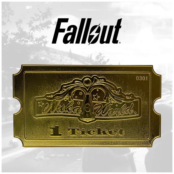 Fallout 24k Gold Plated Limited Edition Replica Nuka World Ticket