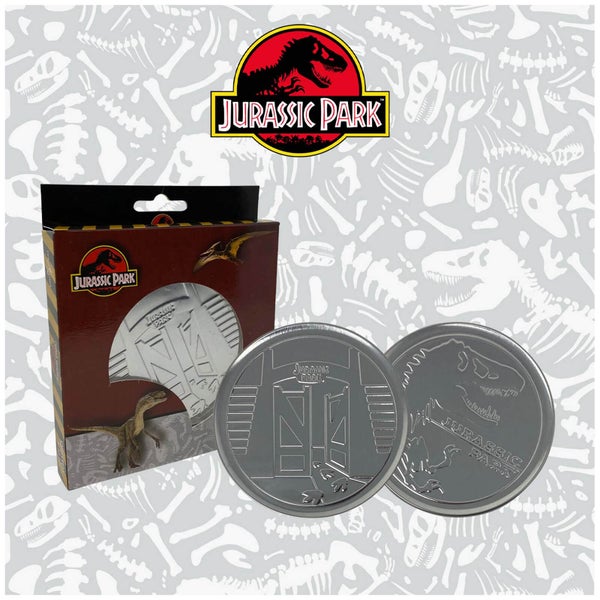 Jurassic Park Metal Drinks Coasters
