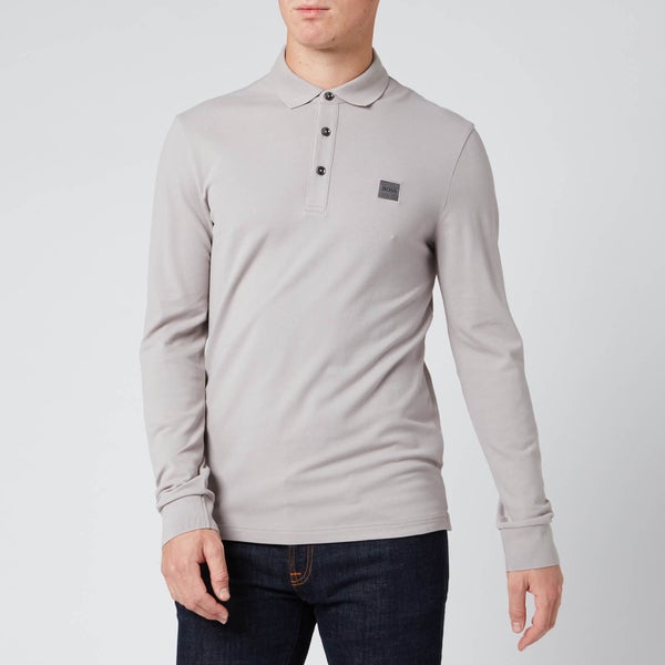 BOSS Men's Passerby Long Sleeve Polo Shirt - Open Grey