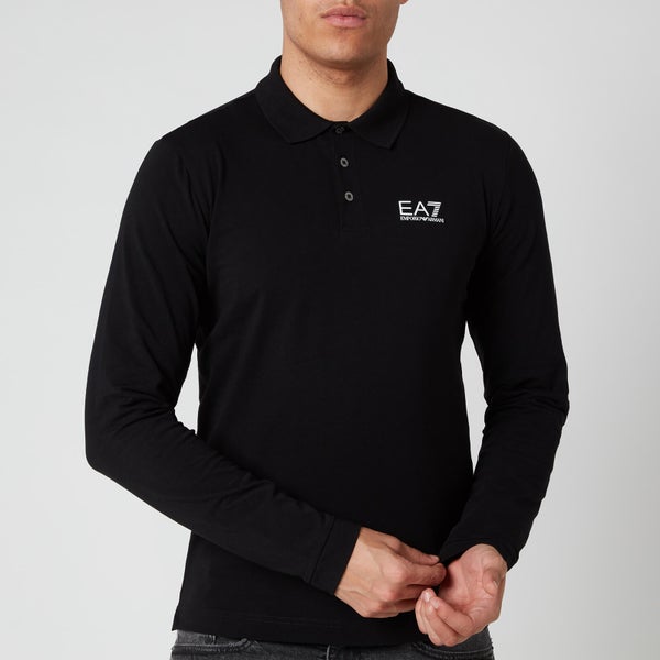 Emporio Armani EA7 Men's Long Sleeve Polo Shirt - Black