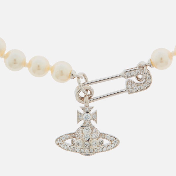 Vivienne Westwood Women's Lucrece Pearl Necklace - Rhodium Light Creamrose White