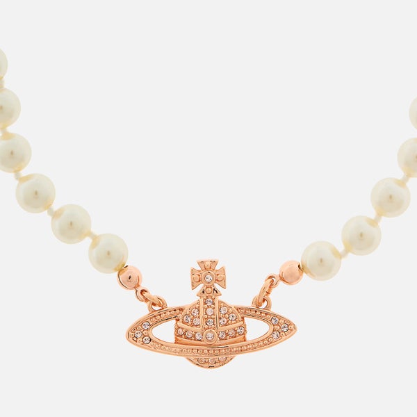 Vivienne Westwood Women's Mini Bas Relief Choker - Pink Gold Silk Pearl