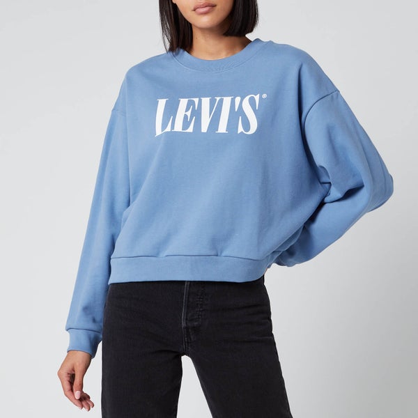 Levi's Women's Graphic Diana Crew Sweatshirt - Serif Logo Colony Blue