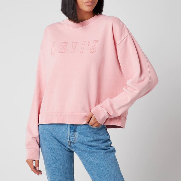 Levi's Women's Graphic Diana Crew Sweatshirt - Serif Outline Garment Dye Blush