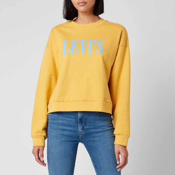 Levi's Women's Graphic Diana Crew Sweatshirt - Serif Logo Gold Cost