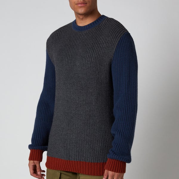 Edwin Men's Line Sweatshirt - Grey Heather/Vintage Blue /Auburn