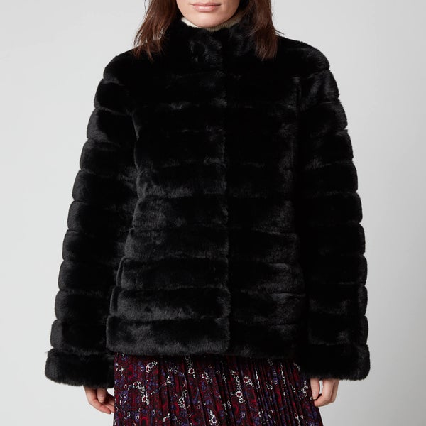 MICHAEL Michael Kors Women's Faux Fur Short Coat - Black