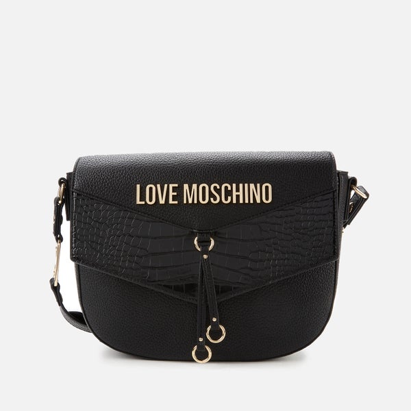 Love Moschino Women's Moc Croc Shoulder Bag - Black