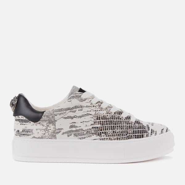 Kurt Geiger London Women's Laney Eagle Leather Flatform Trainers - Black/White