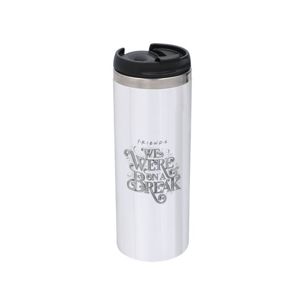 Friends We Were On A Break Sketch Stainless Steel Thermo Travel Mug - Metallic Finish