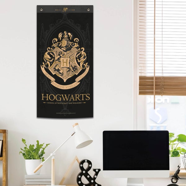 Harry Potter Black Hogwarts Wall Banner