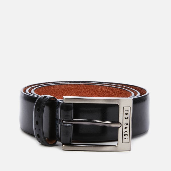 Ted Baker Men's Waffler Branded Leather Belt - Black