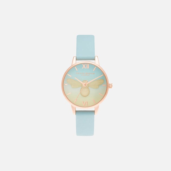 Olivia Burton Women's Candy Shop Lucky Bee Boiled Sweet Midi Watch - Turquoise & Rose Gold