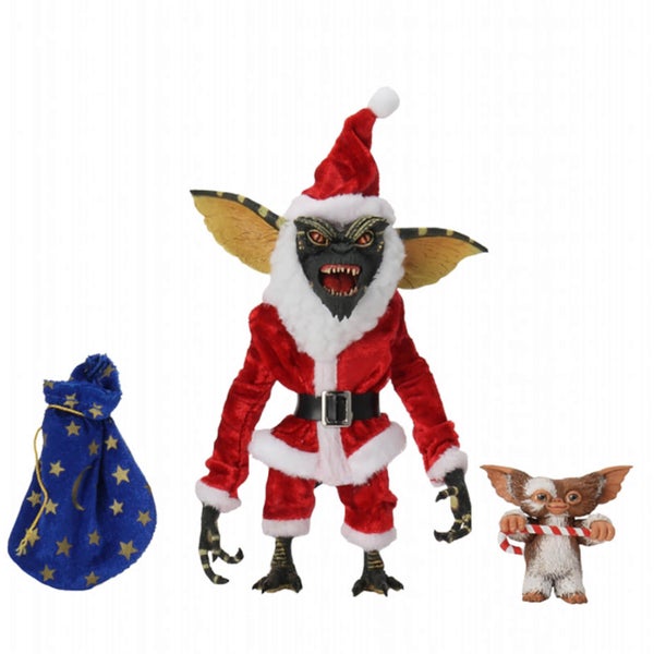 NECA Gremlins Action-Figuren im Set mit Stripe als Weihnachtsmann und Gizmo, 18 cm