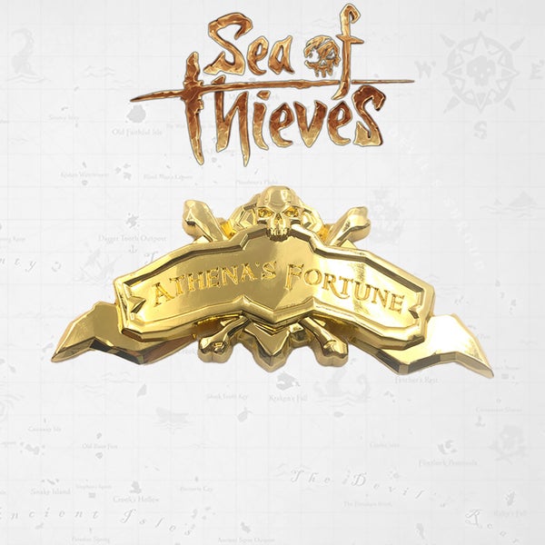 Sea of Thieves Athena's Fortune Ship Plaque 24K Gold Plated Limited Edition Replica