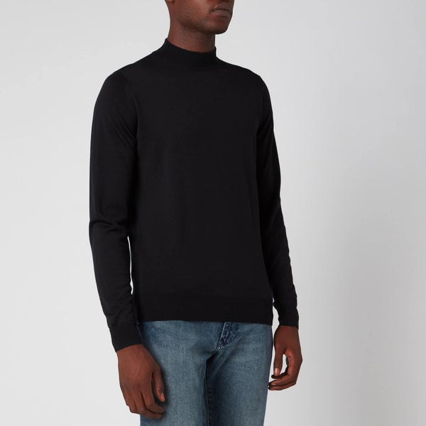 John Smedley Men's Harcourt 30 Gauge Extra Fine Merino Wool Turtleneck Jumper - Black