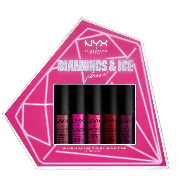NYX Professional Makeup Diamonds and Ice Please Soft Matte Lip Cream Liquid Lip Stick Vault (Worth £30.00)