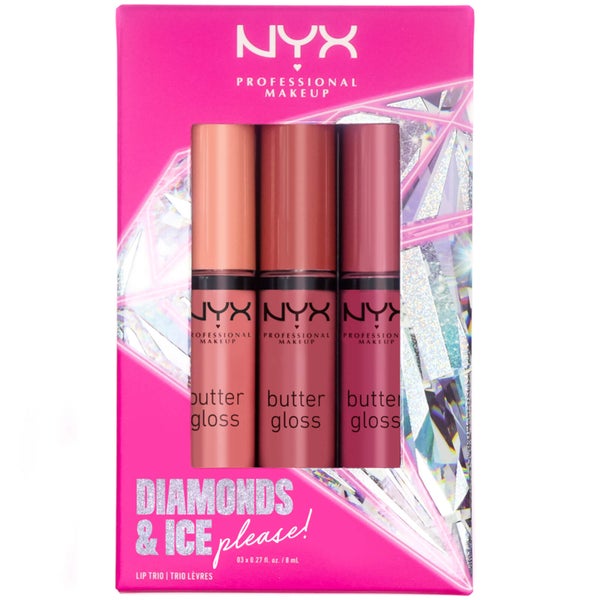 NYX Professional Makeup Diamonds and Ice Please Butter Gloss Lip Gloss Trio Pink Nudes 01