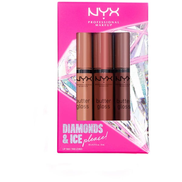 NYX Professional Makeup Diamonds and Ice Please Butter Gloss Lip Gloss Trio Brown Nudes 02