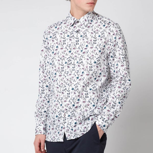 Ted Baker Men's Pastry Floral And Bird Print Shirt - White