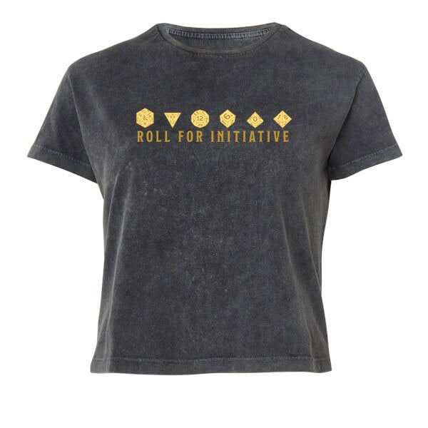 Donjons & Dragons Roll For Initiative femme Cropped t-shirt - noir délavé