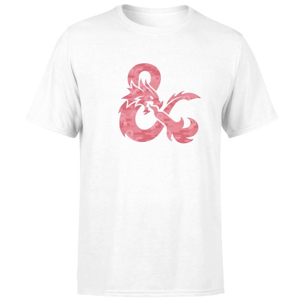 Camiseta de hombre Dragones & Mazmorras Ampersand Pink - Blanco