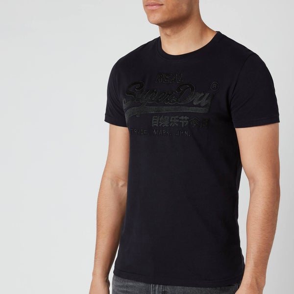Superdry Men's Vintage Logo Embroidery T-Shirt - Black
