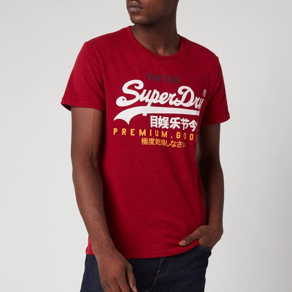 Superdry Men's Vintage Logo Tri T-Shirt - Chilli Pepper Marl