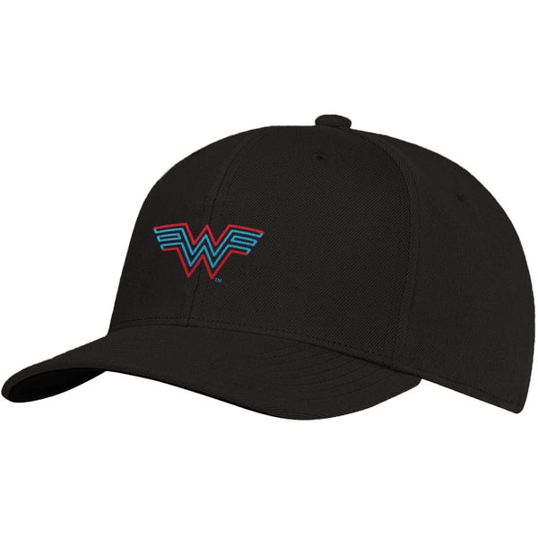 Cappello con visiera con Ricamo Wonder Woman Logo - Negro