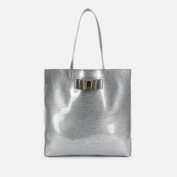 Ted Baker Women's Ginacon Bow Glitter Large Icon Bag - Gunmetal