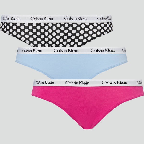 Calvin Klein Women's 3-Pk Bikini - Dot Black/Blu Cantrel/Bright Magenta