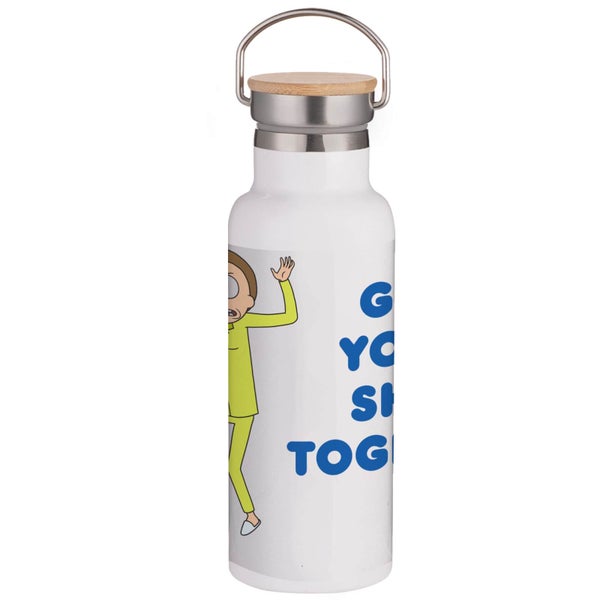 Rick & Morty Get Your Shit Together Portable Insulated Water Bottle - White
