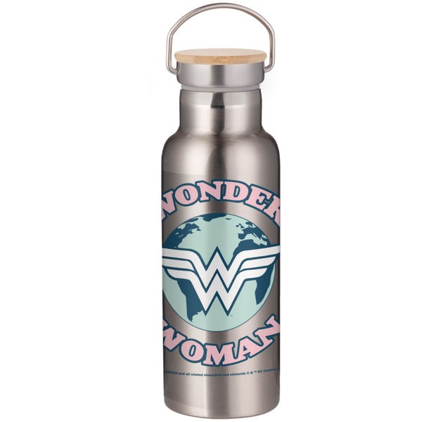 Botella de agua portátil con logotipo de Wonder Woman - Acero