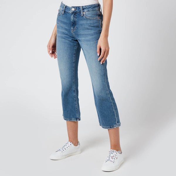 Tommy Jeans Women's Crop Flare Jeans - Sunday Mid BL Rig