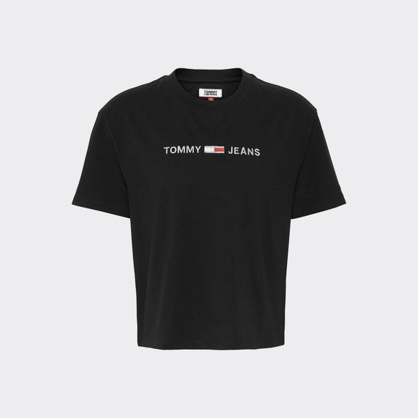 Tommy Jeans Women's TJW Linear Logo Detail T-Shirt - Tommy Black