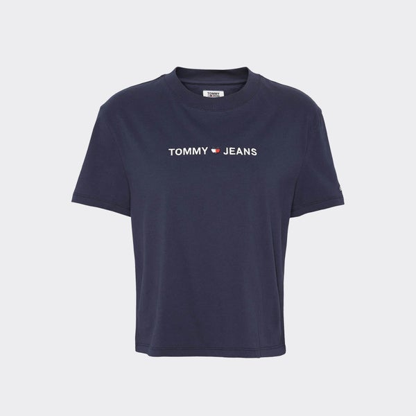 Tommy Jeans Women's TJW Linear Logo Detail T-Shirt - Black Iris
