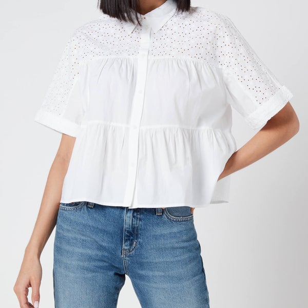Tommy Jeans Women's Gather Detail Blouse - White