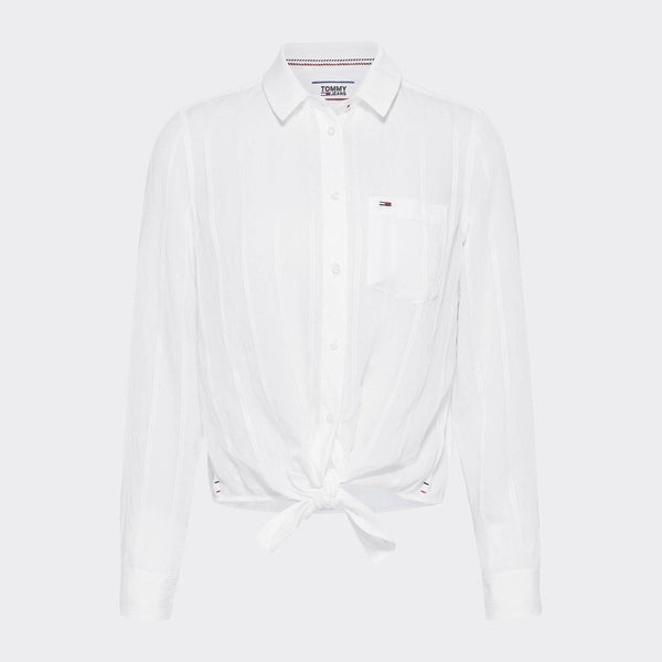 Tommy Jeans Women's Front Knot Shirt - White
