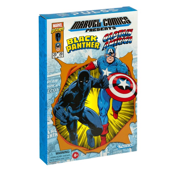 Hasbro Marvel Legends RETRO Collection Captain America & Black Panther Pack de 2 Figurines articulées 9,5 cm